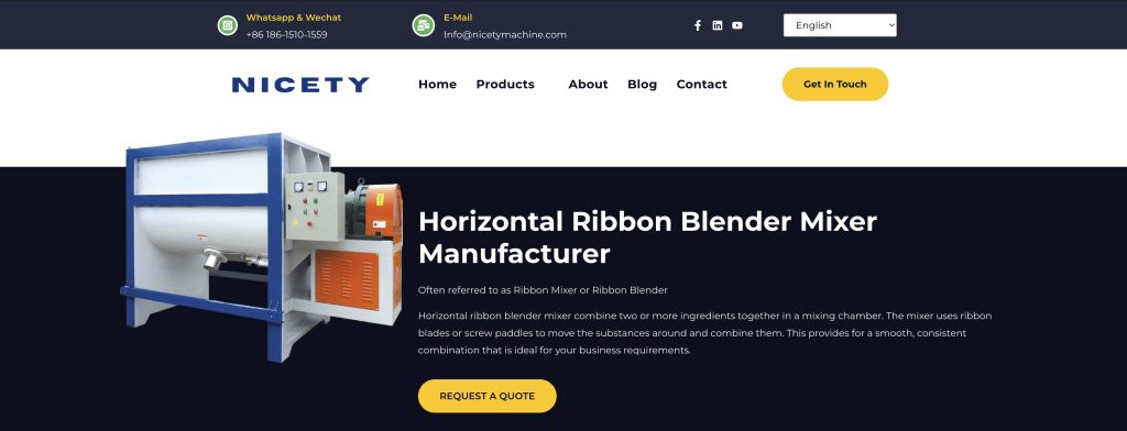 horizontal ribbon blender mixer