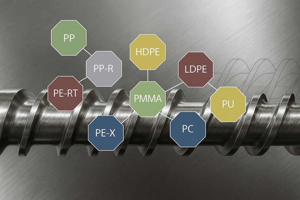 Plastic materials used in single screw extruders