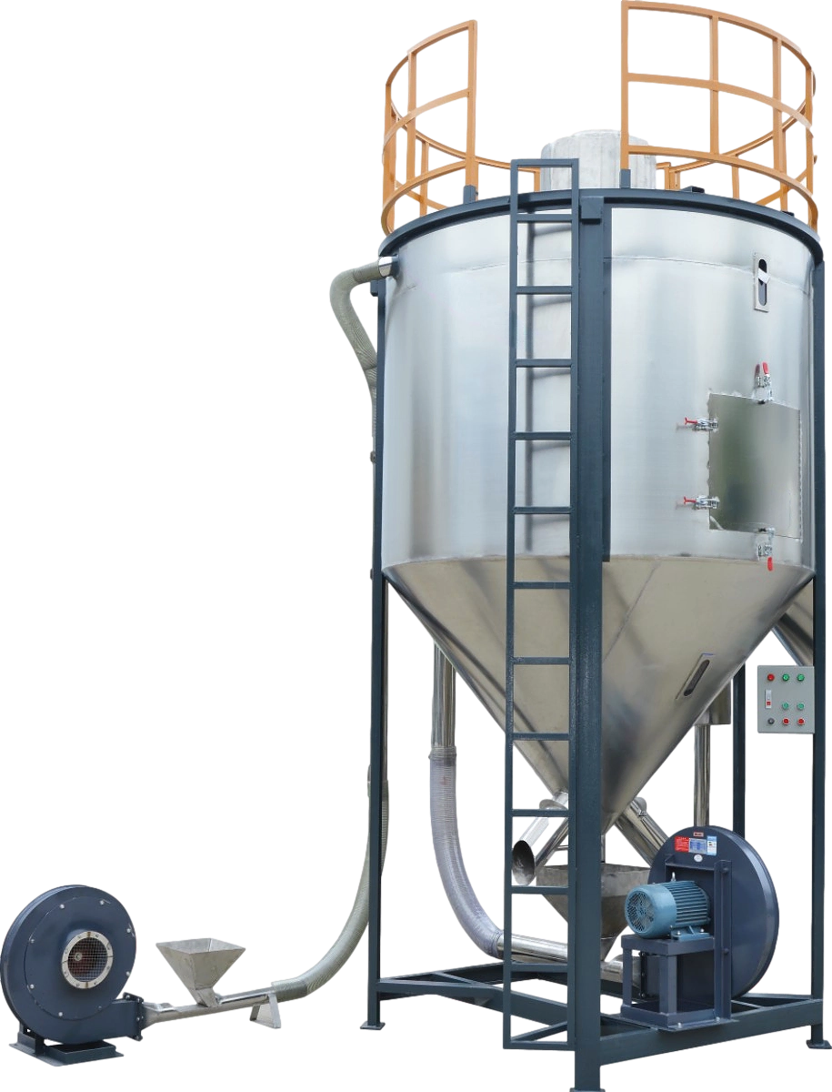 vertical mixer with heating drying and fan pipe system.webp