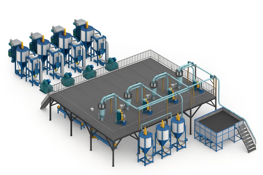 Nicety Machinery centralized feeding system for plastics material