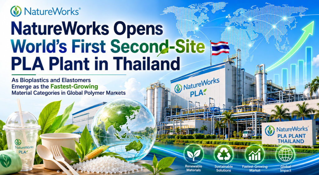 natureworks opens world's first second site pla plant in thailand — as bioplastics and elastomers emerge as the fastest growing material categories in global polymer markets