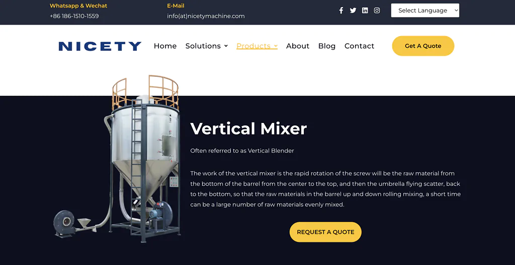 vertical screw mixer