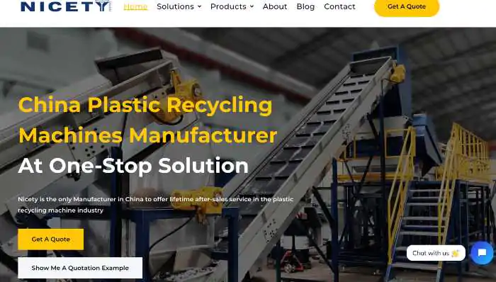 NICETY PLASTIC RECYCLING MACHINER