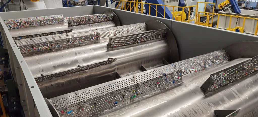 PET bottle washing recycling line - floating tank