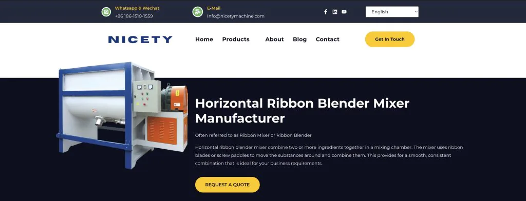 horizontal ribbon blender mixer