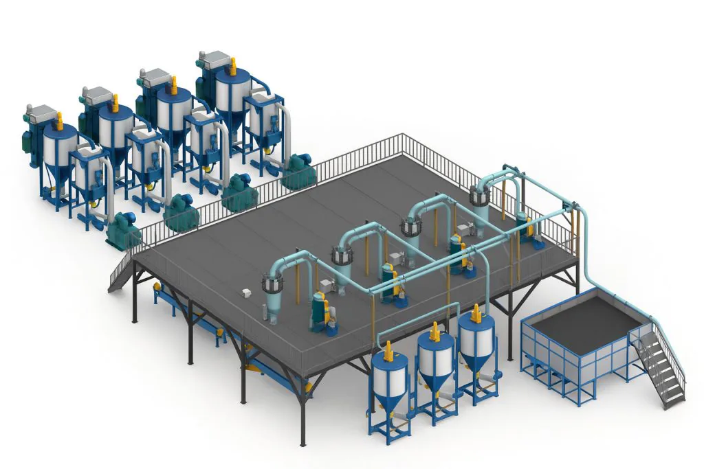 Nicety Machinery centralized feeding system for plastics material