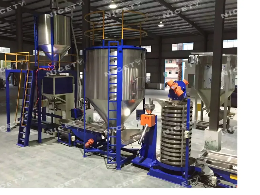 vertical silo mixer for plastic compounding