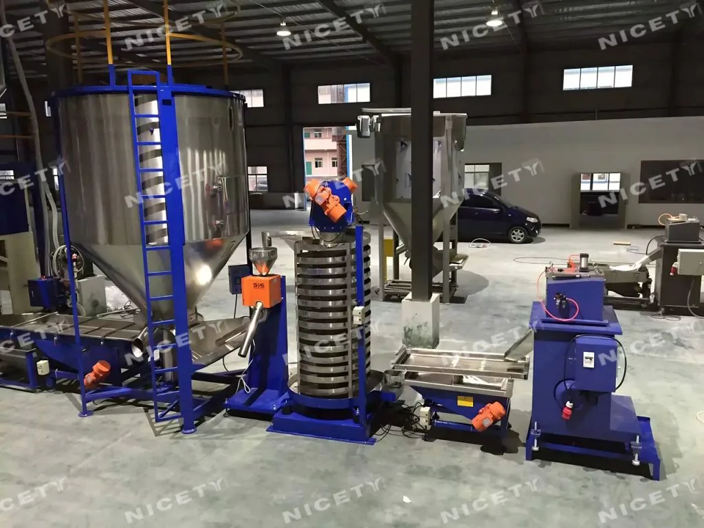 Plastic pellets pelletizing cooling production line