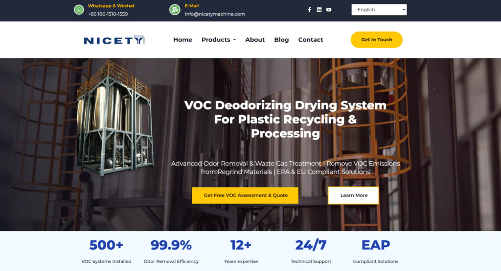 Nicety VOC deodorizing drying and homogenizing silo